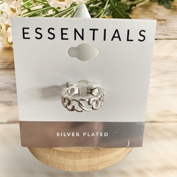 Essentials Silver Plated Filigree Ring-Size 6 1/2-NWOT - Picture 1 of 1